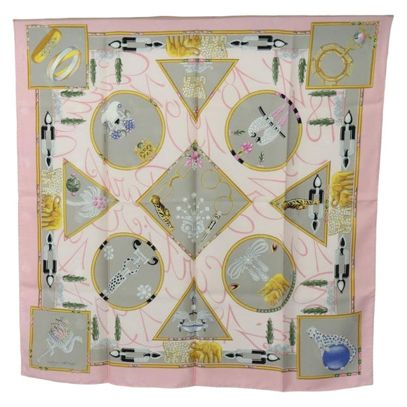 CARTIER Scarf Silk Pink Auth am11636V
