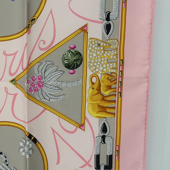 CARTIER Scarf Silk Pink Auth am11636V