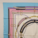 CELINE Scarf Silk Light Blue Auth am11637A-2