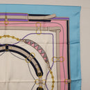 CELINE Scarf Silk Light Blue Auth am11637A-4