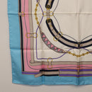 CELINE Scarf Silk Light Blue Auth am11637A-9