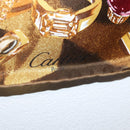 CARTIER Schal Seide Braun Auth am11644A-6