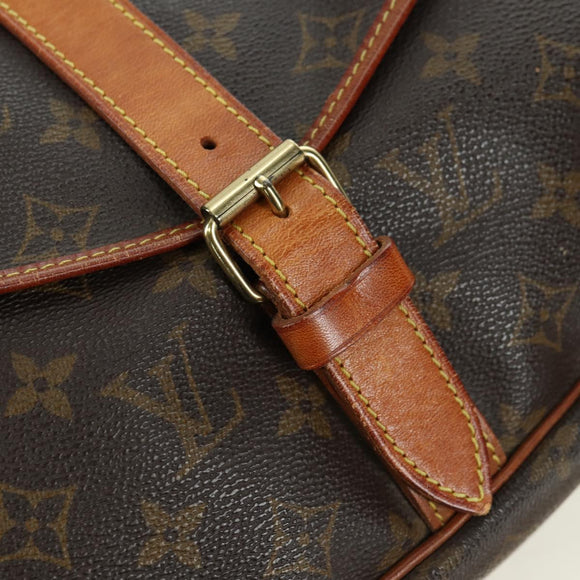 LOUIS VUITTON Monogram Saumur 35 Umhängetasche M42254 LV Auth am11646A