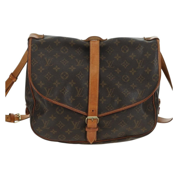 LOUIS VUITTON Monogram Saumur 35 Umhängetasche M42254 LV Auth am11646A