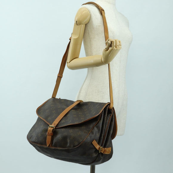 LOUIS VUITTON Monogram Saumur 35 Umhängetasche M42254 LV Auth am11646A