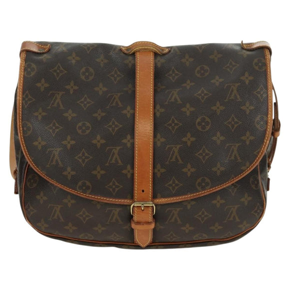 LOUIS VUITTON Monogram Saumur 35 Umhängetasche M42254 LV Auth am11646A
