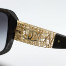 CHANEL Zonnebril kunststof Zwart CC Auth am11652SM-14