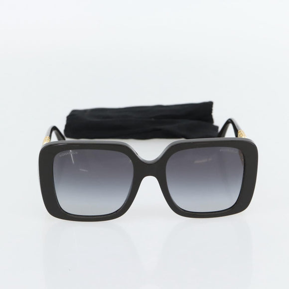 CHANEL Zonnebril kunststof Zwart CC Auth am11652SM