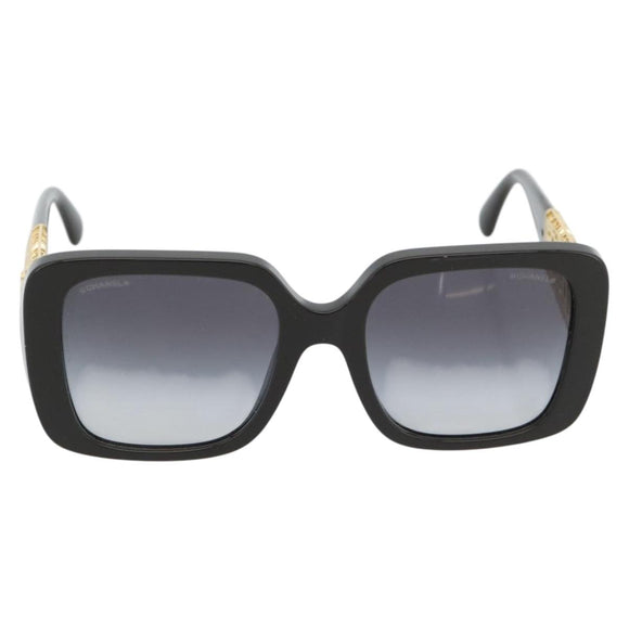 CHANEL Zonnebril kunststof Zwart CC Auth am11652SM