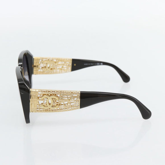 CHANEL Zonnebril kunststof Zwart CC Auth am11652SM