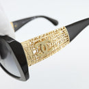 CHANEL Zonnebril kunststof Zwart CC Auth am11652SM-6