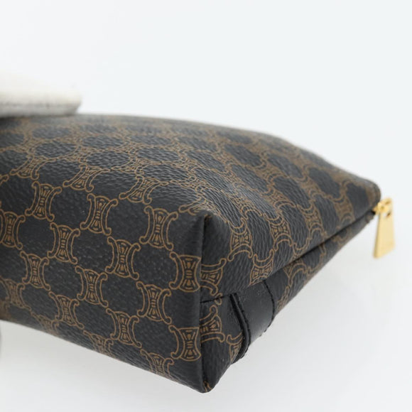 CELINE Macadam Canvas Pouch PVC-Leder Schwarz Gold Original am11653A