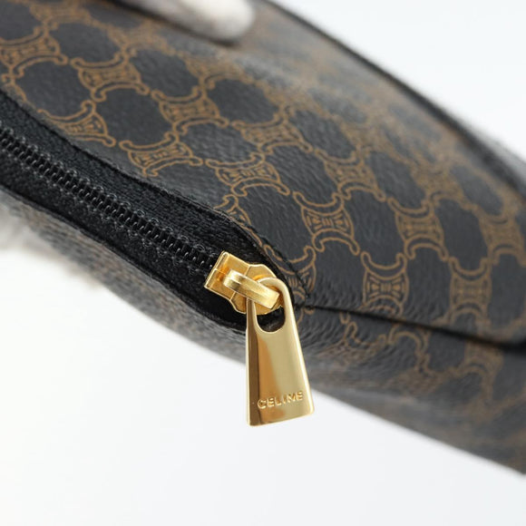 CELINE Macadam Canvas Pouch PVC-Leder Schwarz Gold Original am11653A