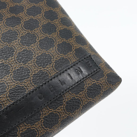 CELINE Macadam Canvas Pouch PVC-Leder Schwarz Gold Original am11653A