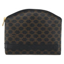 CELINE Macadam Canvas Pouch PVC-Leder Schwarz Gold Original am11653A-13