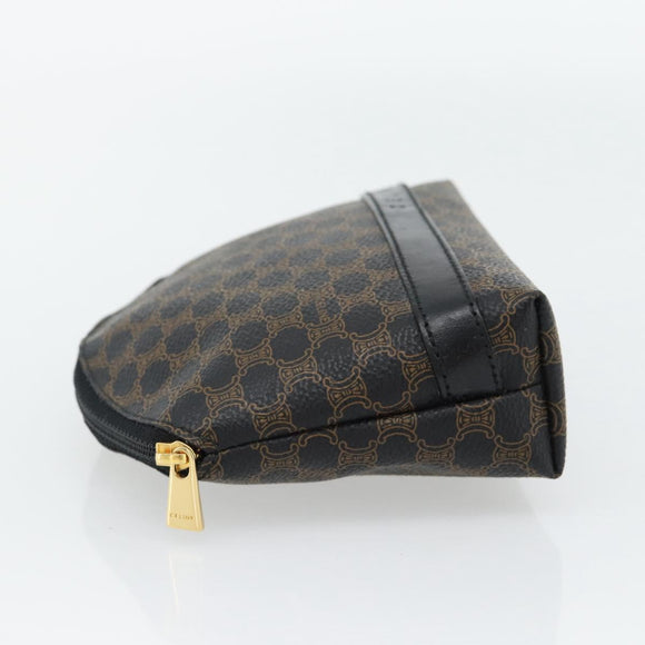 CELINE Macadam Canvas Pouch PVC-Leder Schwarz Gold Original am11653A