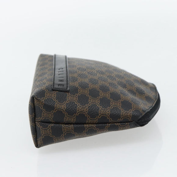 CELINE Macadam Canvas Pouch PVC-Leder Schwarz Gold Original am11653A