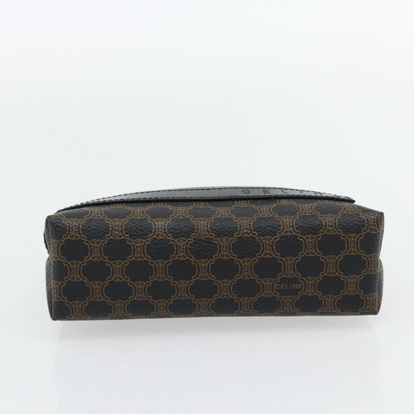 CELINE Macadam Canvas Pouch PVC-Leder Schwarz Gold Original am11653A