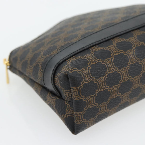 CELINE Macadam Canvas Pouch PVC-Leder Schwarz Gold Original am11653A