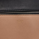 CELINE Edge Handtasche Leder Beige Schwarz Silber Auth am11657A-18