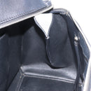 CELINE Edge Handtasche Leder Beige Schwarz Silber Auth am11657A-19