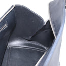 CELINE Edge Handtasche Leder Beige Schwarz Silber Auth am11657A-20