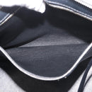 CELINE Edge Handtasche Leder Beige Schwarz Silber Auth am11657A-22