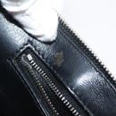 CELINE Edge Handtasche Leder Beige Schwarz Silber Auth am11657A-11