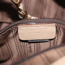 Salvatore Ferragamo Chain Vala Hand Bag Leather Beige Gold Auth am11658A-11