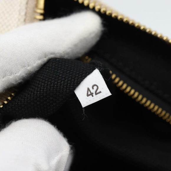 PRADA Canapa Pouch Canvas White Gold 1NH018 Auth am11659A