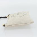 PRADA Canapa Pouch Canvas White Gold 1NH018 Auth am11659A-3