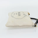 PRADA Canapa Pouch Canvas White Gold 1NH018 Auth am11659A-4