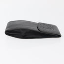 CHANEL Glasses Case Caviar Skin Black Gold CC Auth am11661-4