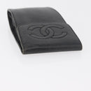 CHANEL Glasses Case Caviar Skin Black Gold CC Auth am11661-6