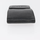 CHANEL Glasses Case Caviar Skin Black Gold CC Auth am11661-7