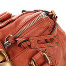 Chloe Paddington Hand Bag Leather Orange Gold Silver Auth am11662V-19