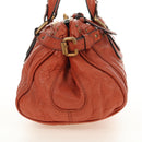 Chloe Paddington Hand Bag Leather Orange Gold Silver Auth am11662V-3