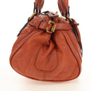 Chloe Paddington Hand Bag Leather Orange Gold Silver Auth am11662V-4