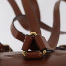 GUCCI Bamboo Mini Backpack Leather Outlet Brown Gold 003 1705 0030 Auth am11663A-11