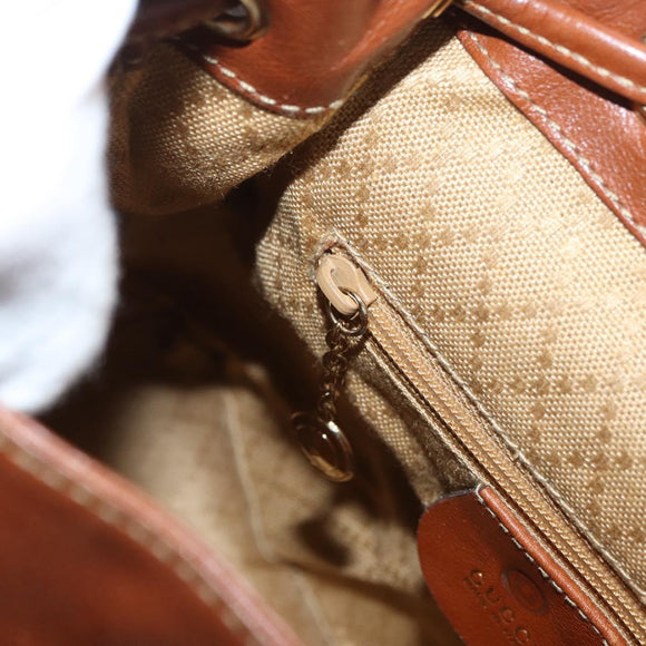 GUCCI Bamboo Mini Backpack Leather Outlet Brown Gold 003 1705 0030 Auth am11663A