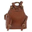 GUCCI Bamboo Mini Backpack Leather Outlet Brown Gold 003 1705 0030 Auth am11663A-3