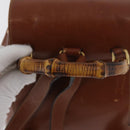 GUCCI Bamboo Mini Backpack Leather Outlet Brown Gold 003 1705 0030 Auth am11663A-8