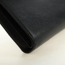 PRADA Bifold Wallet Safiano leather Black Silver Auth am11669V-10