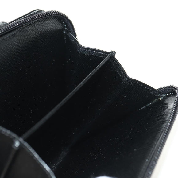 PRADA Bifold Wallet Safiano leather Black Silver Auth am11669V