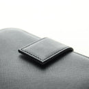 PRADA Bifold Wallet Safiano leather Black Silver Auth am11669V-18