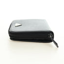 PRADA Bifold Wallet Safiano leather Black Silver Auth am11669V-4