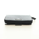 PRADA Bifold Wallet Safiano leather Black Silver Auth am11669V-6
