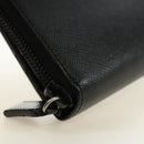PRADA Bifold Wallet Safiano leather Black Silver Auth am11669V-8