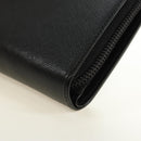 PRADA Bifold Wallet Safiano leather Black Silver Auth am11669V-9