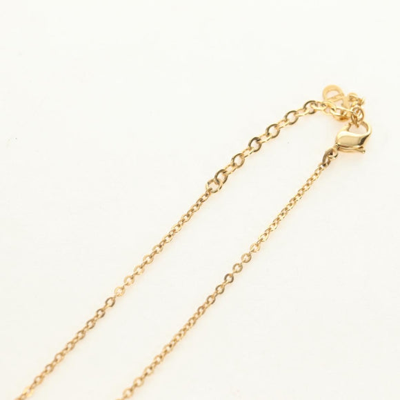 Christian Dior CD Rhinestone Heart Necklace metal Gold Auth am11672V